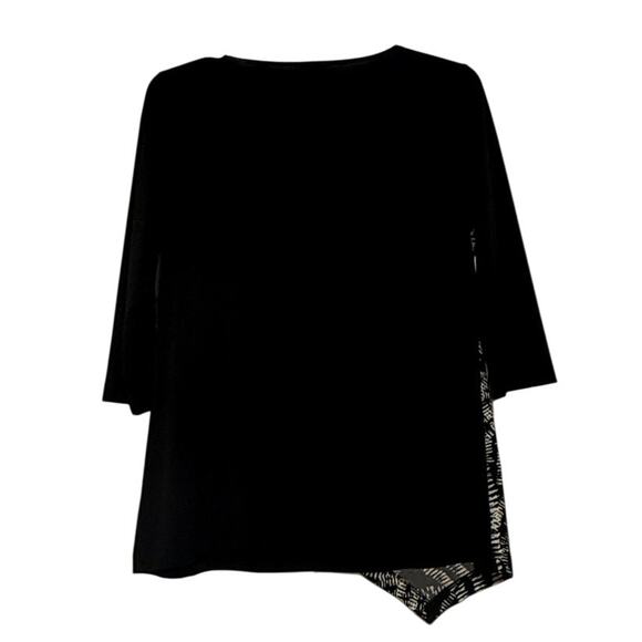 Chico's Travelers Asymmetrical Black Tunic, Size 2 - Picture 2 of 6